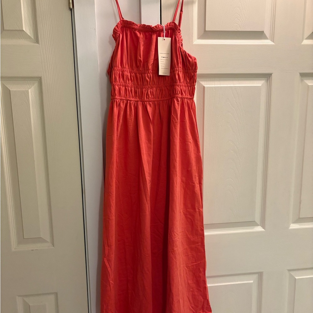 Elegant Coral Maxi Dress